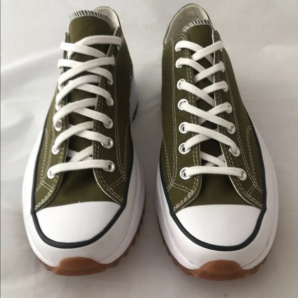 Converse Run Star Hike Low Top Platform Sneaker Olive Green M13/W14.5 - Picture 6 of 10